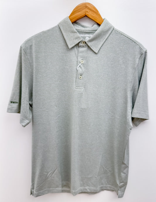 Southern Shirt Heather Madison Stripe Polo in Dusty Olive