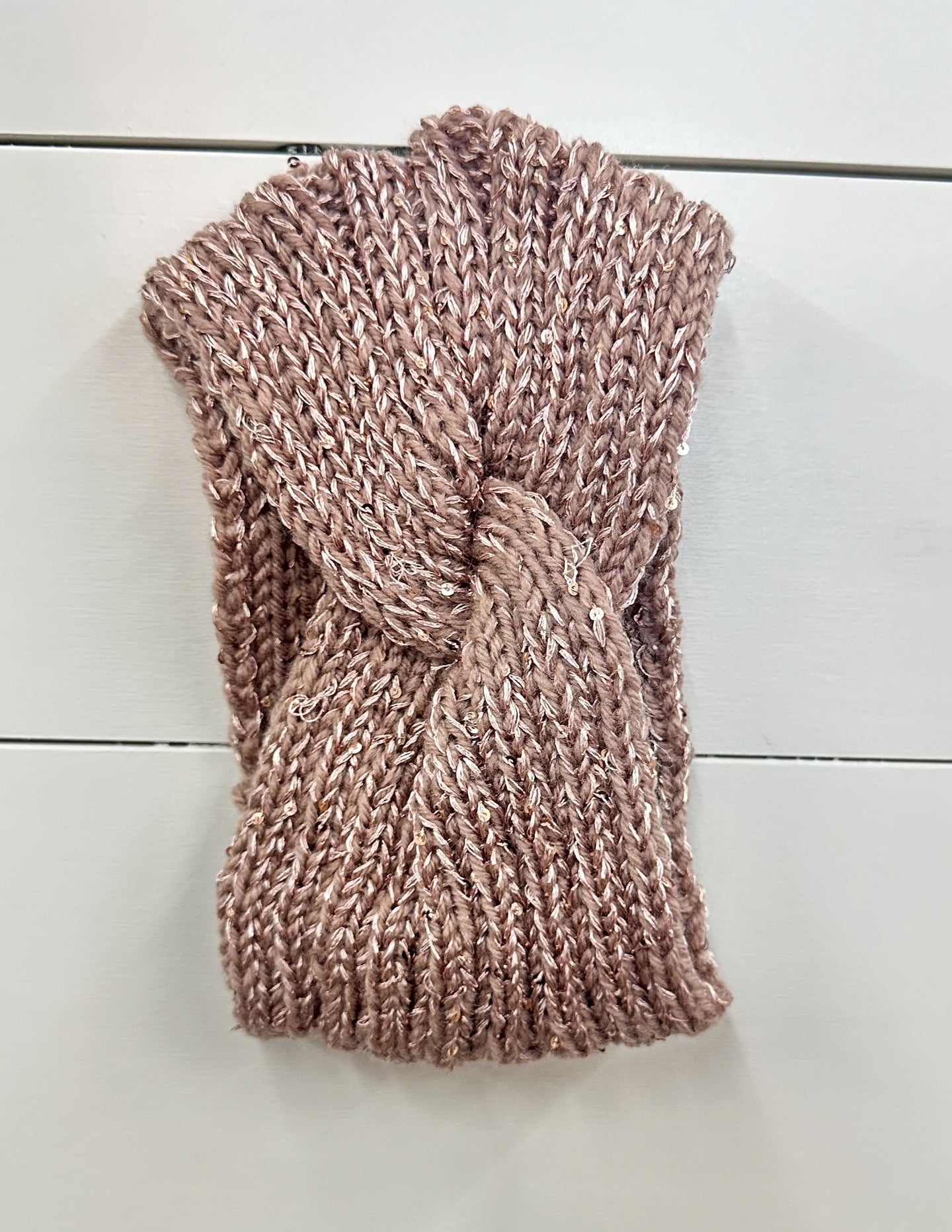 Keep Me Warm Twist Knit Headband Rose