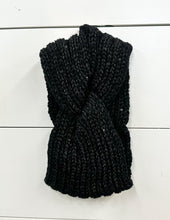 Load image into Gallery viewer, Keep Me Warm Twist Knit Headband Black