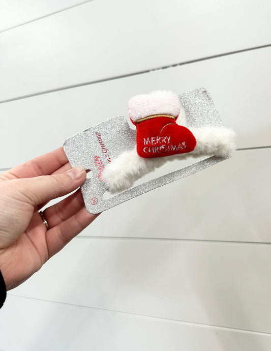 Christmas Characters Fur Hair Claw Merry Christmas Stocking