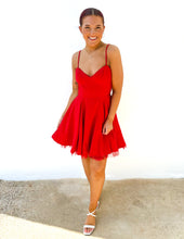 Load image into Gallery viewer, Good Girl Sleeveless Mini Dress in Red
