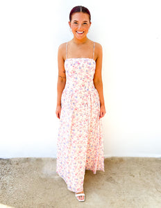 Sun On My Face Floral Flowy Maxi Dress in Blue