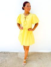 Load image into Gallery viewer, One Step Closer Bubble Sleeve Dress in Lemon
