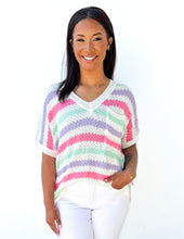 Load image into Gallery viewer, Rearrange My World Striped V-Neck Top