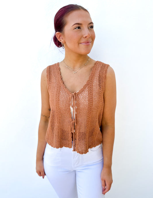 Back to Friends Crochet Knit Vest