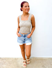 Load image into Gallery viewer, Holding on to Heartbreak Floral Seamless Tank in Oatmeal