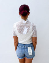 Load image into Gallery viewer, Soft Girl Era Lace Mock Neck Knit Top