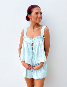 Follow the Sun Lace Trim Top & Shorts Set
