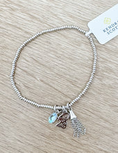 Load image into Gallery viewer, Kendra Scott 2029 Grad Stretch Bracelet in Silver Dichroic Glass