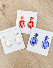 Load image into Gallery viewer, Kendra Scott Daphne Enamel Frame Drop Earrings in Gold Red Illusion