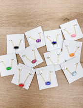 Load image into Gallery viewer, Kendra Scott Elisa Enml Frame Prclp Necklace in Gold/Cobalt Illusion