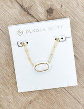 Load image into Gallery viewer, Kendra Scott Elisa Enml Frame Prclp Necklace in Gold/White MOP