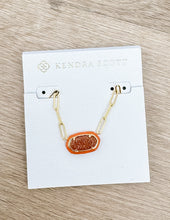 Load image into Gallery viewer, Kendra Scott Elisa Enml Frame Prclp Necklace in Gold/Orange Goldstone