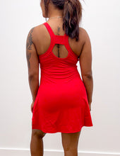 Load image into Gallery viewer, Living The Dream Tennis Romper Dress in True Red