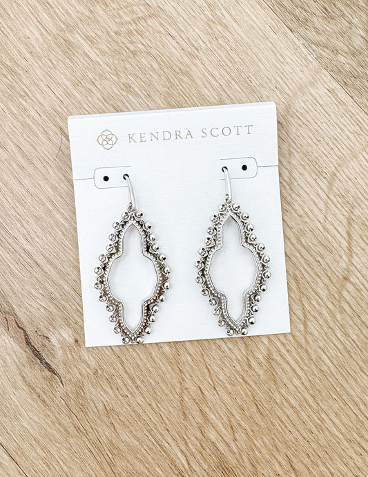 Kendra Scott Abbie Silver Beaded Open Frame Earrings