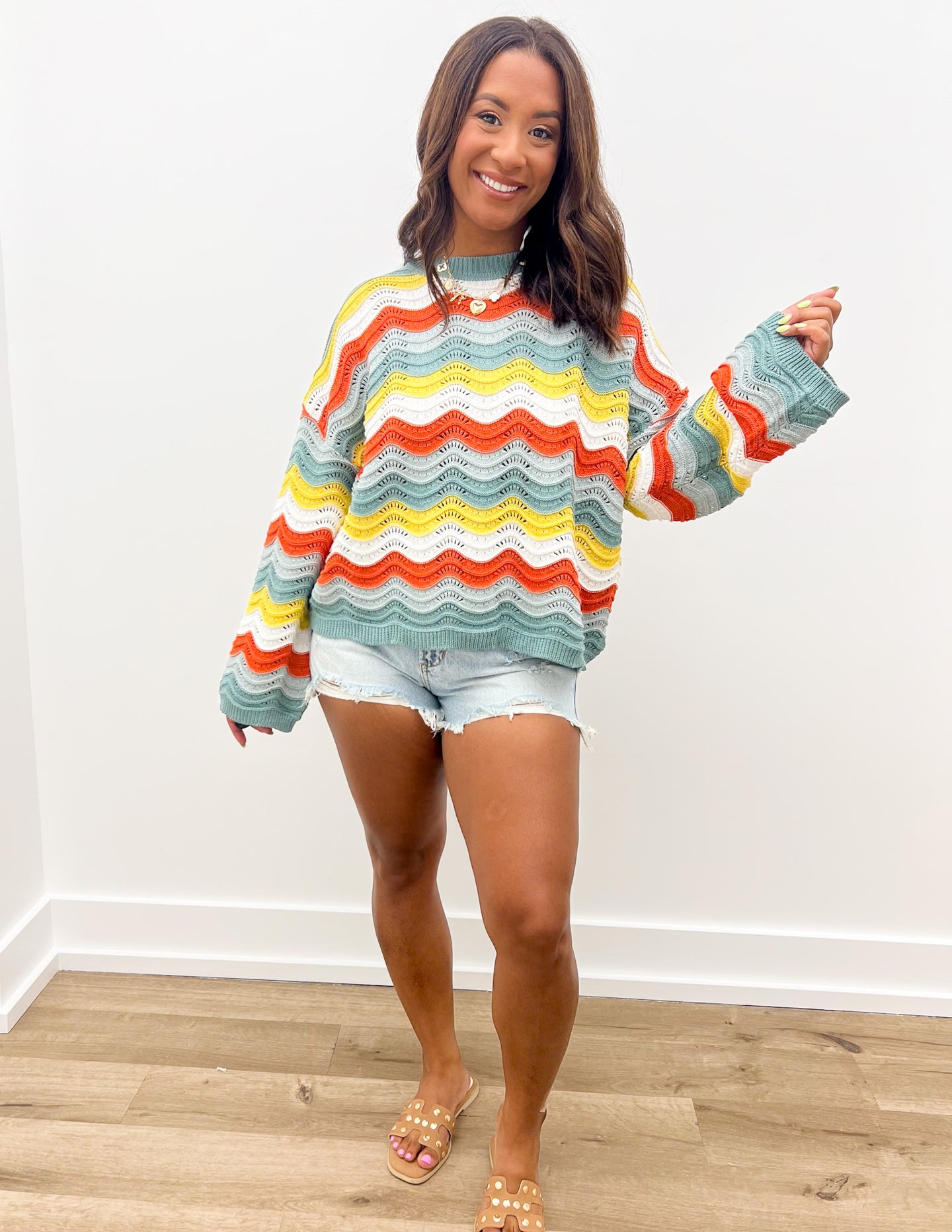 Really Use A Wish Right Now Color Block Sweater