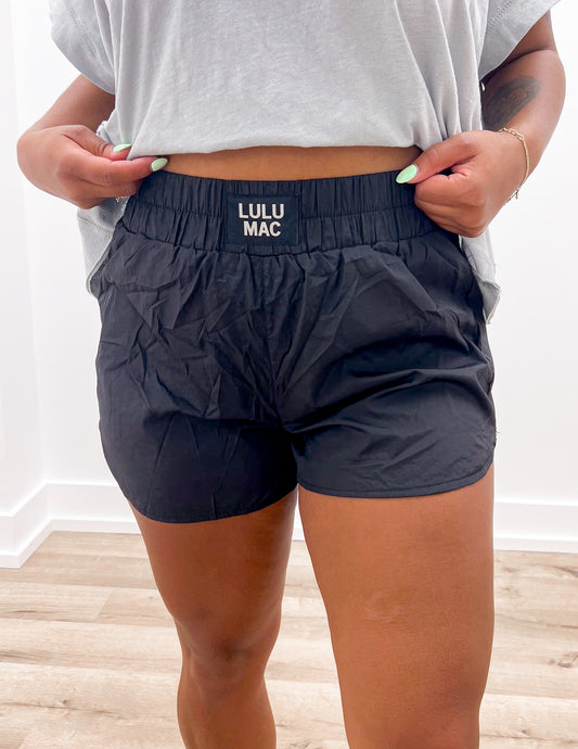 Lulu Mac DD Solid Black Shorts