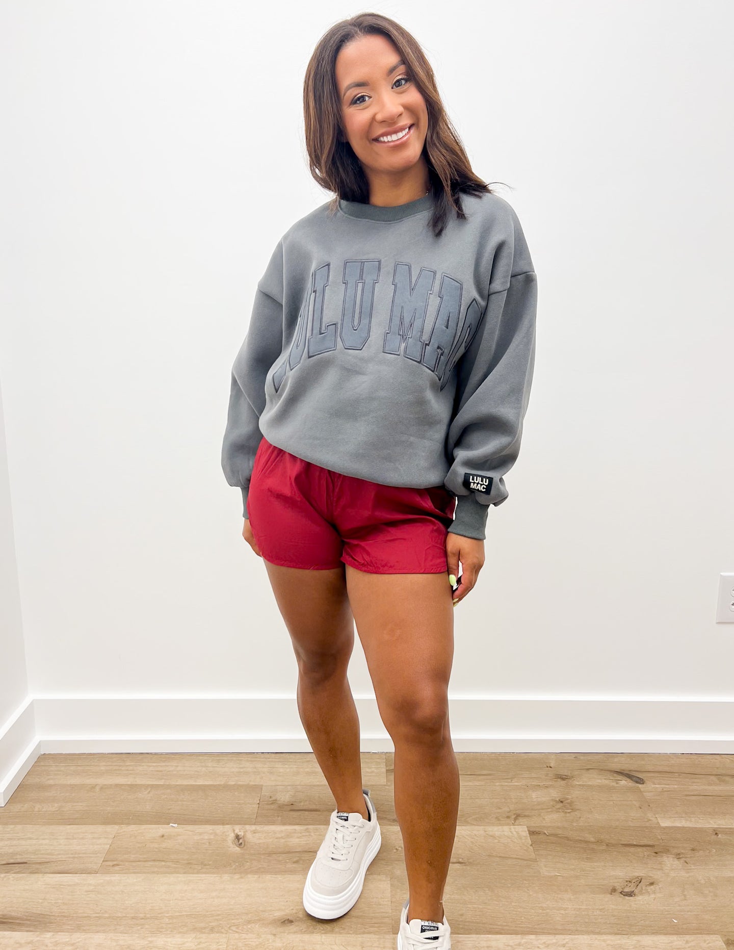 Lulu Mac Mono Logo Sweatshirt in Dark Grey