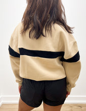 Load image into Gallery viewer, Never Getting Over Half Zip Collar Sweatshirt in Taupe/Black
