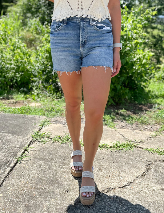 Summer Nights High Rise Denim Shorts