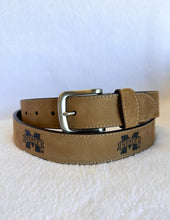 Load image into Gallery viewer, Crazy Horse Light Brown Stitch Leather Embossed Mississippi State Belt