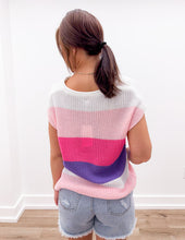 Load image into Gallery viewer, Show Yourself Knit V-Neck Top in Pink/Purple