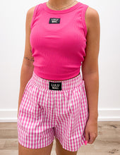 Load image into Gallery viewer, Lulu Mac BXGH Pink Gingham Boxer Shorts