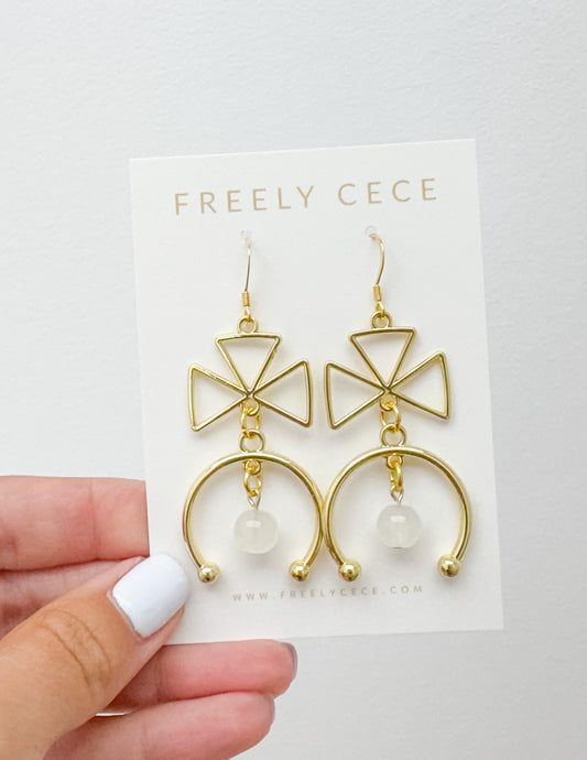 Everyday Triangles with a Pearl Earrings