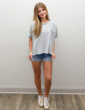 Load image into Gallery viewer, Hope It Rains Exposed Seam Boxy Top in H. Grey
