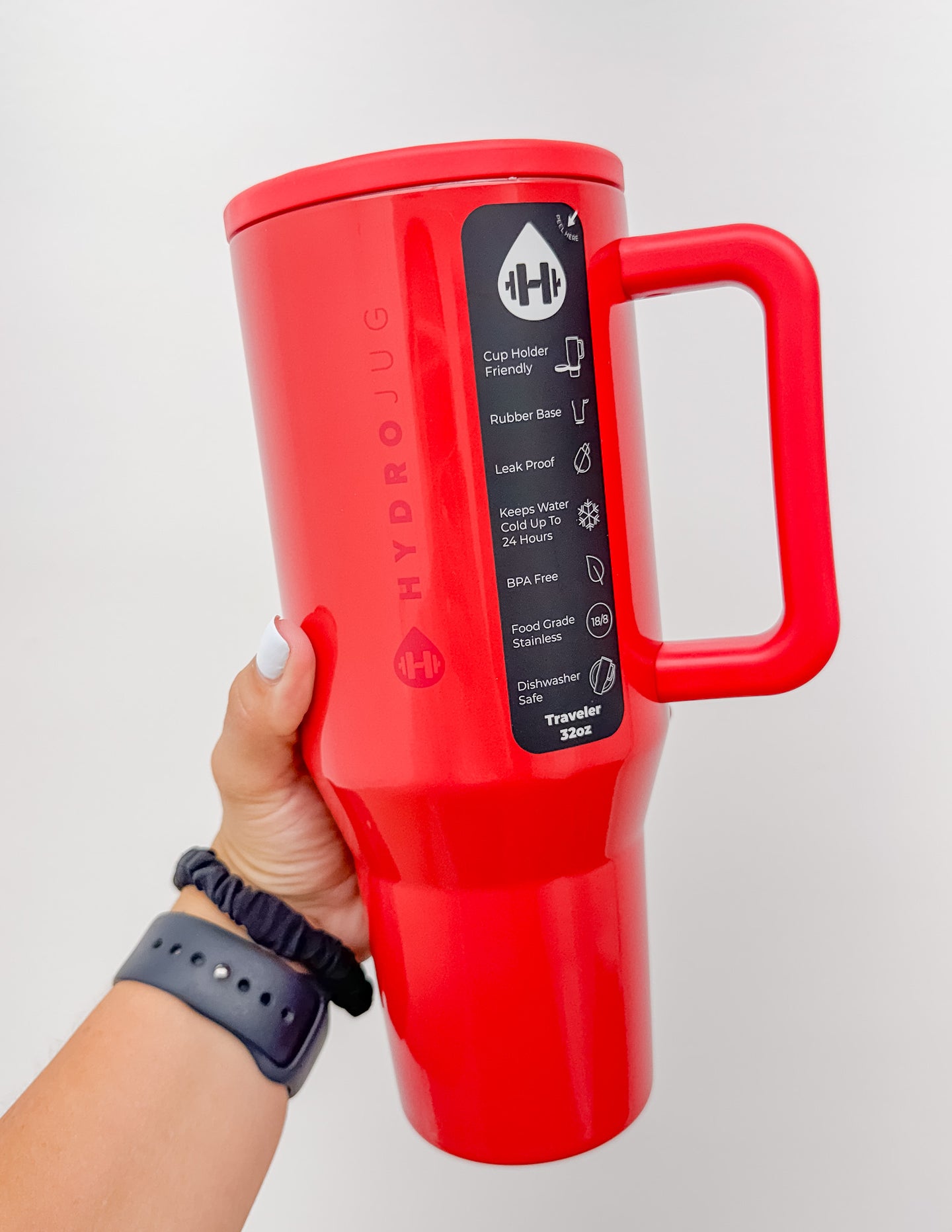 HydroJug Traveler 32oz Tumbler in Red Shine