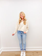 Load image into Gallery viewer, Loving How I Am Living Basic Fleece Half Zip Hoodie in Beige