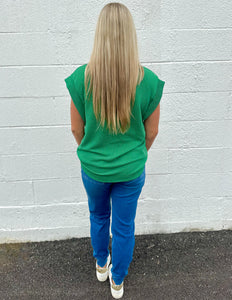 How Forever Feels Ribbed Top Kelly Green