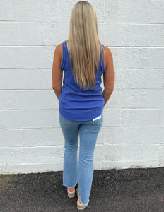 Walk the Line Ribbed Tank Royal