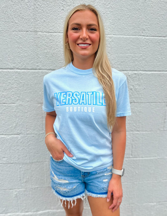 Versatile Boutique Logo SS Tee Chambray