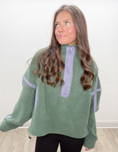 Load image into Gallery viewer, I'm All You Need 1/2 Zip Fleece Pullover in Pistachio
