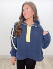 Load image into Gallery viewer, I'm All You Need 1/2 Zip Fleece Pullover in Navy