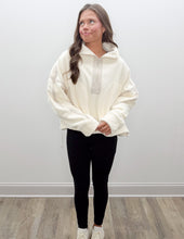 Load image into Gallery viewer, I'm All You Need 1/2 Zip Fleece Pullover in Ivory