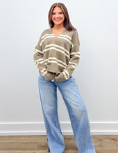 Load image into Gallery viewer, I Can Only Imagine V-Neck Striped Sweater Top