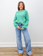 Load image into Gallery viewer, Southern Shirt Women&#39;s Feather Knit Mockneck Sweater in Aloe