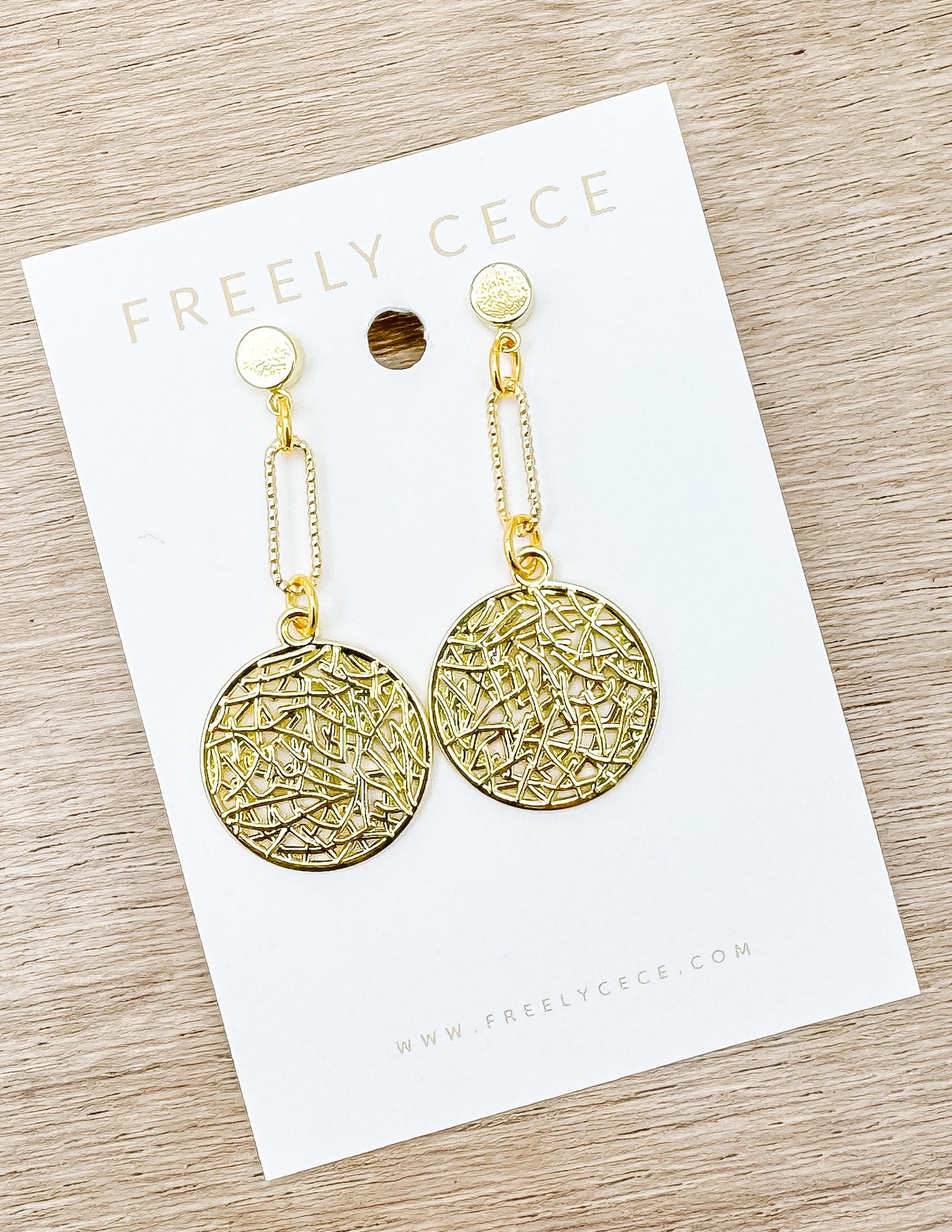 All Day Wear Gold Earrings Dangling Circles