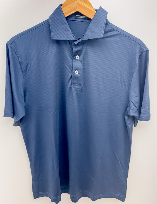 Southern Marsh Marin Headlands Performance Polo in Blue & Navy