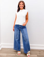 Load image into Gallery viewer, Turn It Up High Rise Pin Tuck Detail Wide Leg Jeans