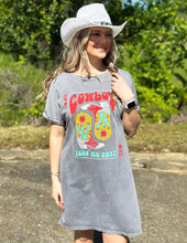 Load image into Gallery viewer, Cowboy Take Me Away Graphic Shirt Dress Mineral Grey