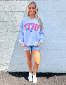 1776 USA Oversized Graphic Sweatshirt