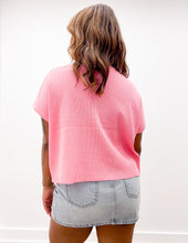 Load image into Gallery viewer, The Way I Feel Mock Neck SS Boxy Sweater Top in Dark Pink