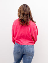 Load image into Gallery viewer, I Need You More Oversized LS Cropped Top in Dk Red