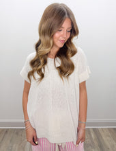Load image into Gallery viewer, Gives Me Life Lightweight V-Neck Top in Ivory