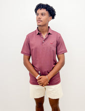 Load image into Gallery viewer, Coastal Cotton Mineral White And Maroon Stripe Polo