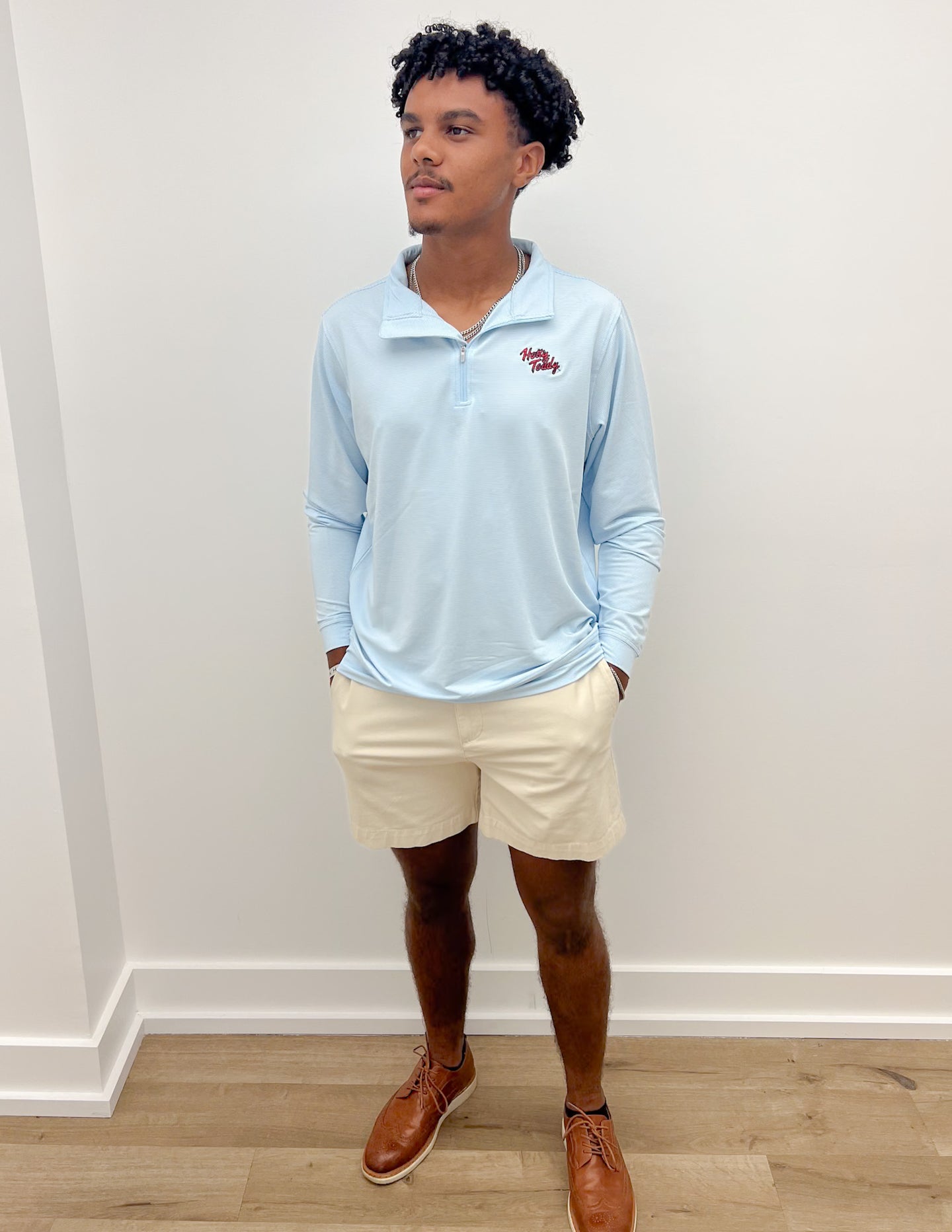 Ole Miss Hotty Toddy Script Stripe 1/4 Zip Pullover