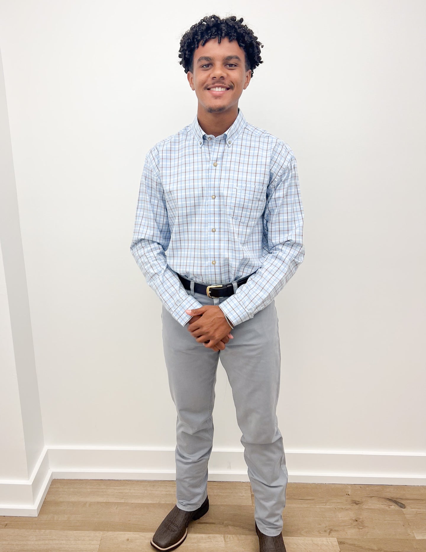 Coastal Cotton Twill Sport Shirt in Bay Blue